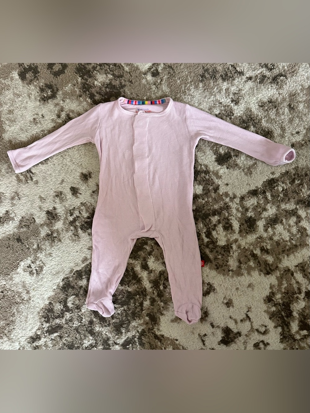 Magnetic Me Pale Pink Ribbed Footed One-Piece